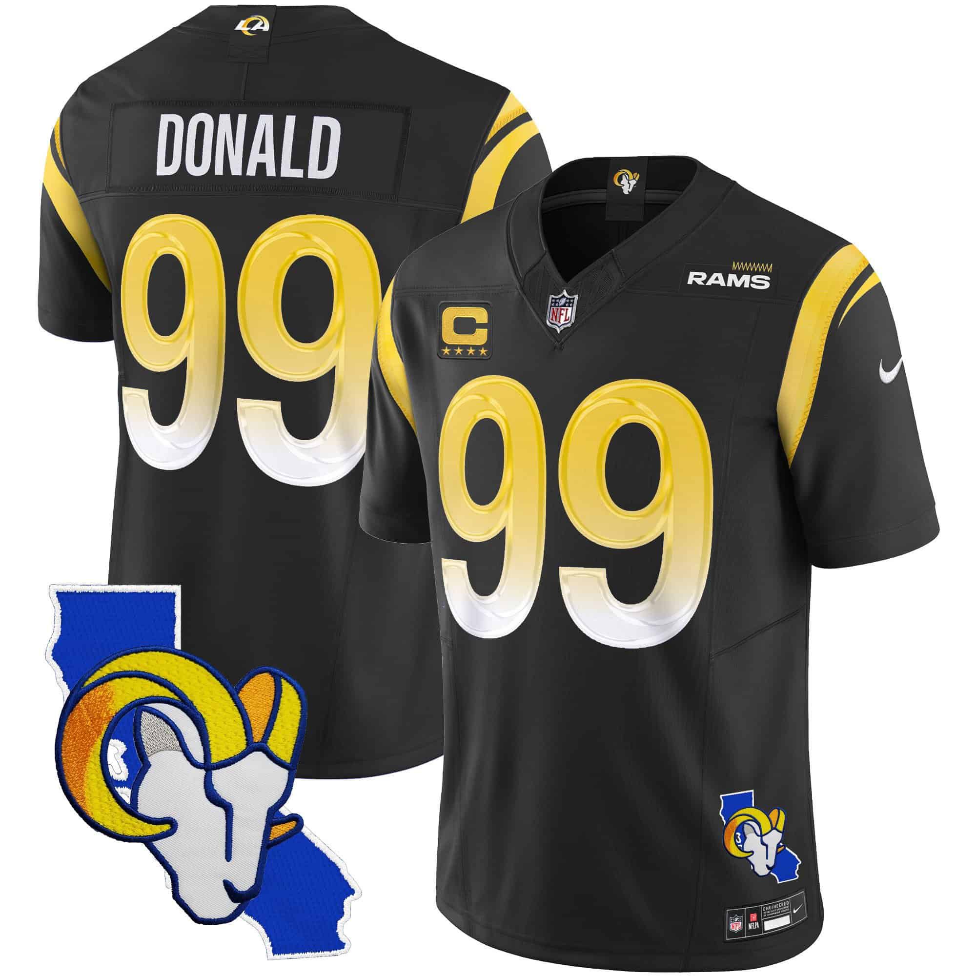 Men Los Angeles Rams #99 Donald Black 2024 Nike California Patch Vapor Limited NFL Jersey style 1->indianapolis colts->NFL Jersey